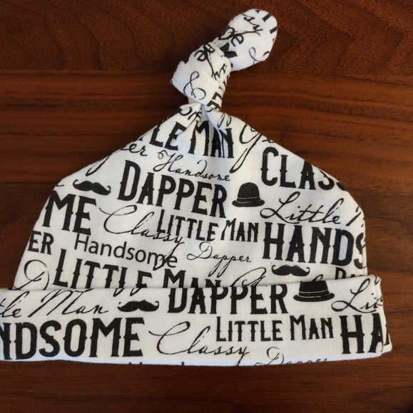 Hudson Baby Infant Boy Cotton Cap Set, Vintage Little Man, 0-6 Months - Picture 2 of 4